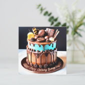 Yummy Candy Chocolate Cake Personalisiert (Stehend Vorderseite)