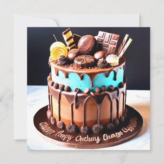 Yummy Candy Chocolate Cake Personalisiert (Vorderseite)