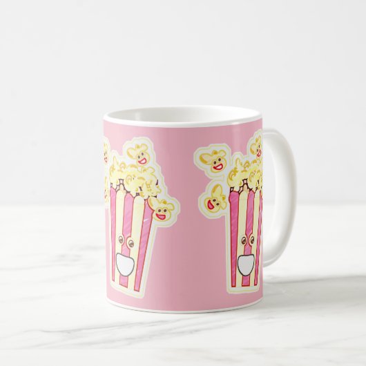 Yummy Cartoon Popcorn Kaffeetasse (VorderseiteRechts)
