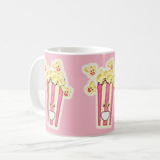 Yummy Cartoon Popcorn Kaffeetasse (Vorderseite Links)