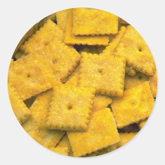 Yummy Cheese crackers Runder Aufkleber (Vorderseite)