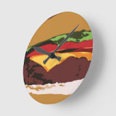 Yummy Cheeseburger Clock Runde Wanduhr (Winkel)