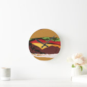 Yummy Cheeseburger Clock Runde Wanduhr (Zuhause)