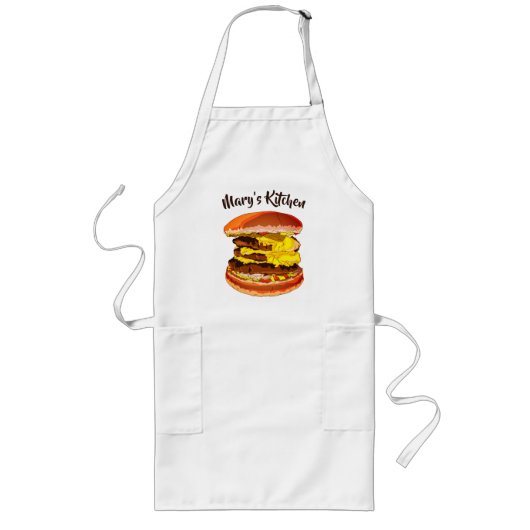 Yummy Cheeseburger Lange Schürze (Vorne)
