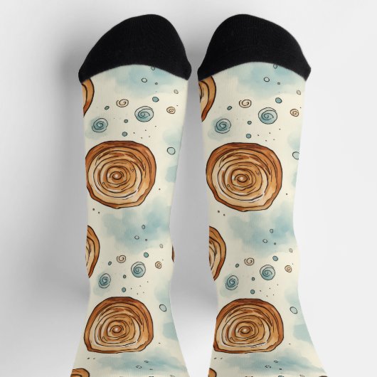 Yummy Cinnabon Pattern Socken (Oben)