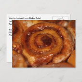 Yummy Cinnamon Roll Sticky Buns Bake Sale Einladungspostkarte (Vorne/Hinten)