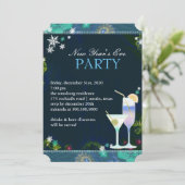 Yummy Cocktails Silvester Party Einladung (Stehend Vorderseite)