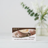 Yummy Coffee Business Cards Visitenkarte (Stehend Vorderseite)