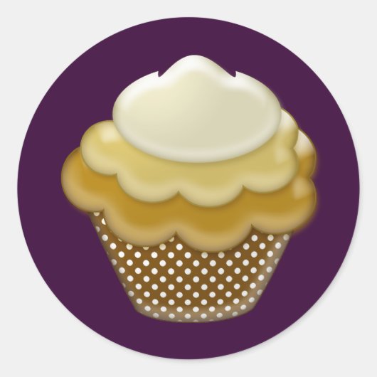 Yummy Coffee cupcake Runder Aufkleber (Vorderseite)