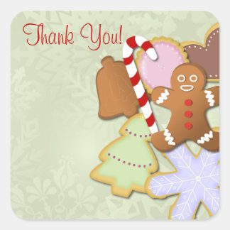 Yummy Cookie Exchange Vielen Dank Sticker- minze Quadratischer Aufkleber
