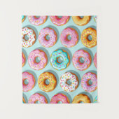 Yummy cream donuts blue wandteppich (Vorderseite)