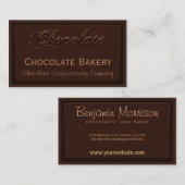 Yummy Creamy Chocolate Bakery Business Cards Visitenkarte (Vorne/Hinten)