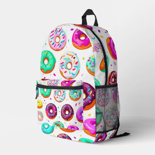 Yummy-Creme-Donuts Bedruckter Rucksack (Rückseitige Ecke Rechts)