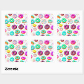 Yummy-Creme-Donuts Quadratischer Aufkleber (Blatt)
