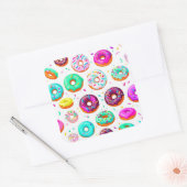 Yummy-Creme-Donuts Quadratischer Aufkleber (Umschlag)
