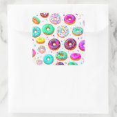 Yummy-Creme-Donuts Quadratischer Aufkleber (Tasche)