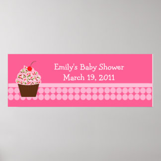 Yummy Cupcake Baby Dusche / Geburtstagsbanner Poster