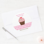 Yummy Cupcake Birthday Baby Dusche Gefälligkeitsau Runder Aufkleber (Umschlag)