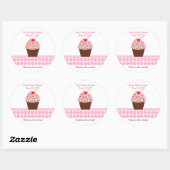 Yummy Cupcake Birthday Baby Dusche Gefälligkeitsau Runder Aufkleber (Blatt)