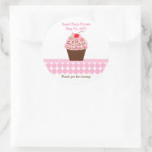 Yummy Cupcake Birthday Baby Dusche Gefälligkeitsau Runder Aufkleber (Tasche)