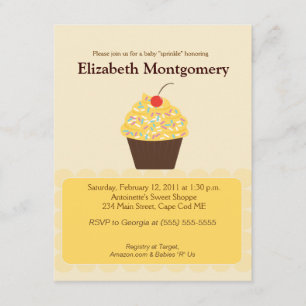 Yummy Cupcake Neutral Baby Shower 4x5 Einladung
