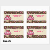 Yummy Cupcake Rezept Buch Buchzeichen Labels Rechteckiger Aufkleber (Blatt)