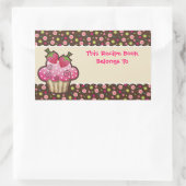 Yummy Cupcake Rezept Buch Buchzeichen Labels Rechteckiger Aufkleber (Tasche)