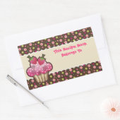 Yummy Cupcake Rezept Buch Buchzeichen Labels Rechteckiger Aufkleber (Umschlag)