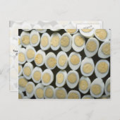 Yummy Decoration mit halved-hartgekochten Eiern Postkarte (Vorne/Hinten)