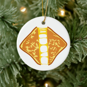 Yummy Delicious Gooey Grilled Cheese Keramik Ornament