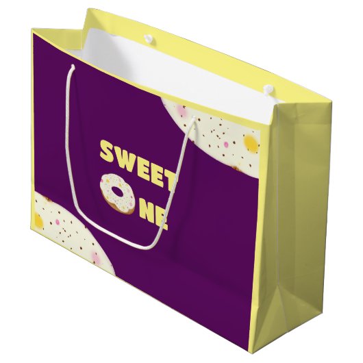 Yummy donut große geschenktüte (Vorderseite Schrägansicht)