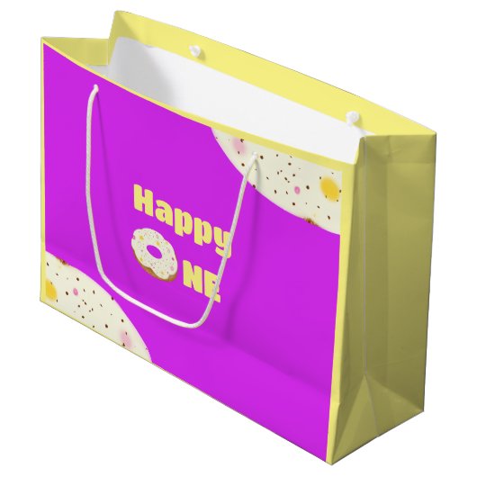Yummy donut große geschenktüte (Vorderseite Schrägansicht)