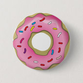 Yummy Donut mit Eisen und Sprinklen Button (Vorderseite)