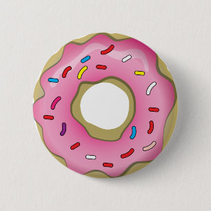 Yummy Donut mit Eisen und Sprinklen Button