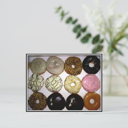 YUMMY DONUTS POSTKARTE (Stehend Vorderseite)