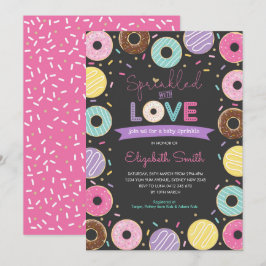 Yummy Doughnut Girl Baby Sprinkle Chalkboard Einladung