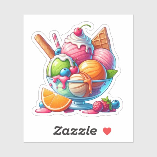 Yummy Eis Sundling Aufkleber (Blatt)