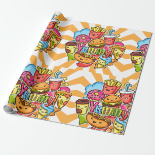 Yummy Fast Food Geschenkpapier