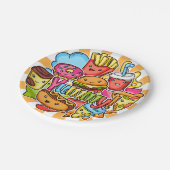 Yummy Fast Food Pappteller (Schrägansicht)