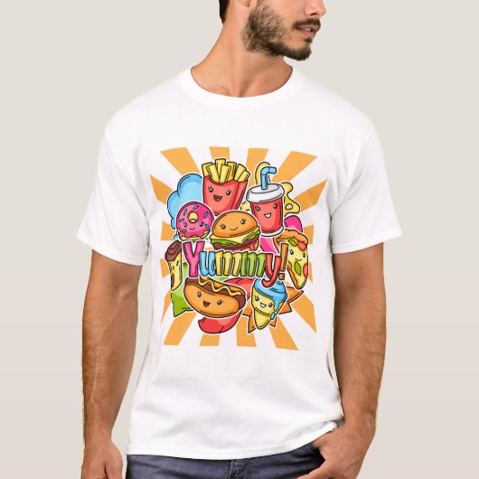 Yummy Fast Food T-Shirt (Vorderseite)