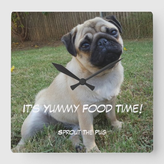 Yummy Food Time Quadratische Wanduhr (Vorderseite)