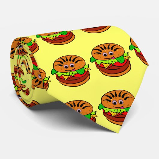 Yummy Hamburger Krawatte (Gerollt)