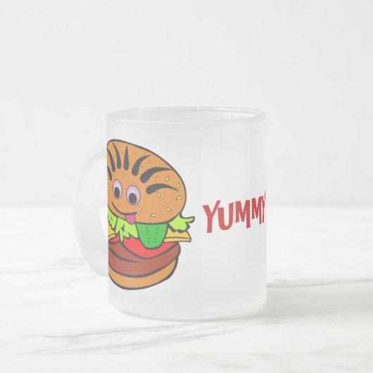 Yummy Hamburger Mattglastasse (Vorderseite Links)