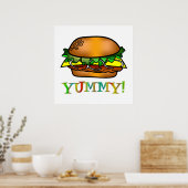 Yummy Hamburger Poster (Küche)