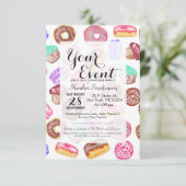 Yummy Hand Painted Watercolor Desserts Einladung (Stehend Vorderseite)