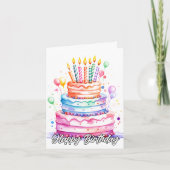 Yummy Happy Birthday Party Cake Karte (Vorderseite)