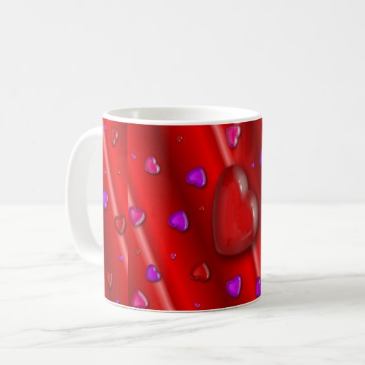 Yummy Hearts Valentines Tasse (Vorderseite Links)