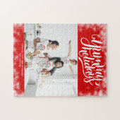 Yummy Holidays Red White Letters Custom Foto Ho Puzzle (Horizontal)