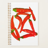 Yummy Hot Red Chili Paprikaschoten Pepper Pattern Planer (Vorderseite)
