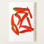 Yummy Hot Red Chili Paprikaschoten Pepper Pattern Planer (Rückseite)